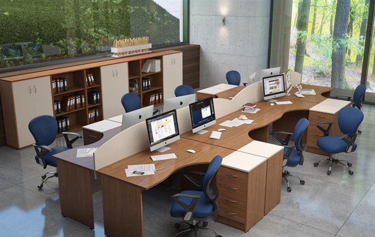 Офисный набор мебели IMAGO четыре рабочих места, стол для переговоров в Симферополе - изображение 4